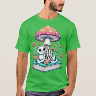 Feline Lover Skeleton Hand Halloween Pet Women Gir T-Shirt