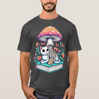 Feline Lover Skeleton Hand Halloween Pet Women Gir T-Shirt