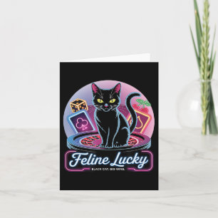 Feline Lucky Gambling Casino Cat Game Player & Card