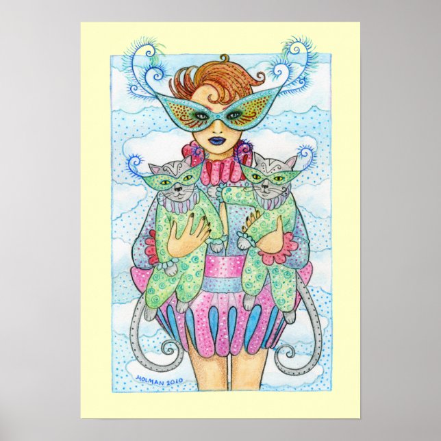 Feline Masquerade Print (Front)