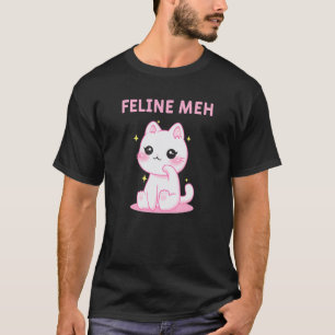 Feline Meh Cat Humour Kitten Lazy Sarcastic 3 T-Shirt