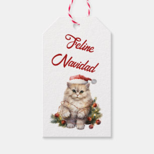 Feline Navidad Cat Gift Tags