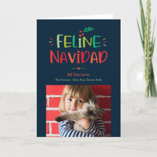 Feline Navidad Folded Pet Christmas Holiday Card