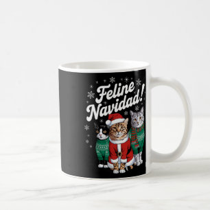 Feline Navidad Funny Cat Christmas Holiday Xmas Sa Coffee Mug