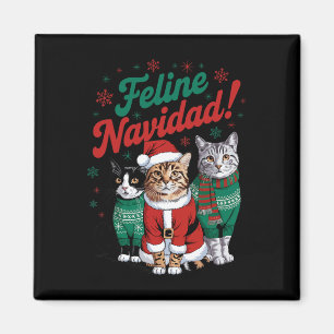 Feline Navidad Funny Cat Christmas Holiday Xmas Sa Magnet