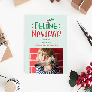 Feline Navidad Pet Holiday Photo Card
