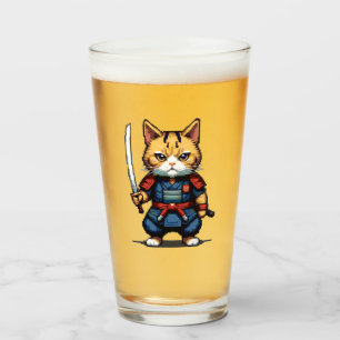 Feline Samurai Warrior Glass