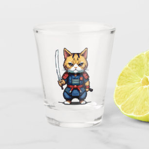 Feline Samurai Warrior Shot Glass