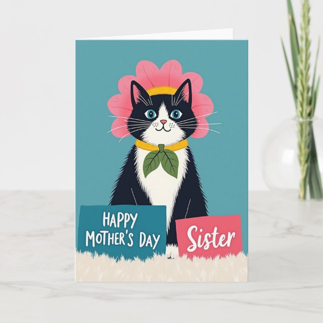 Feline Sister Mothers Day Card (Front)