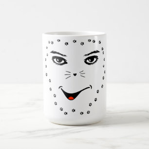"Feline Soul, Human Gaze – Artistic  Coffee Mug