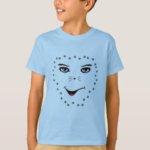 "Feline Soul, Human Gaze – Artistic T-Shirt