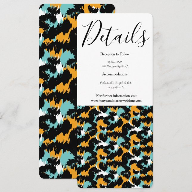 Feline Splash Animal Print Wedding Invitation (Front/Back)