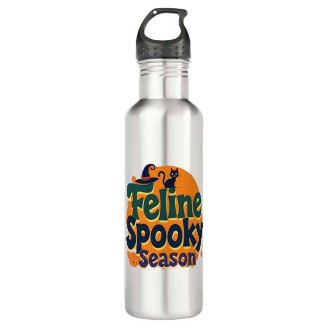 Feline Spooky Season 710 Ml Water Bottle (Front)
