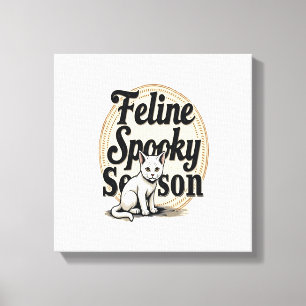 Feline Spooky Season Cat Canvas Print