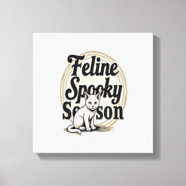 Feline Spooky Season Cat Canvas Print (Front)