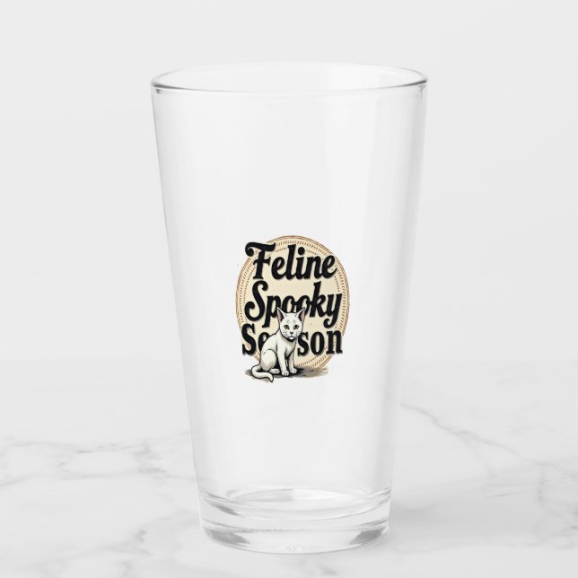 Feline Spooky Season Cat Glass (Front)