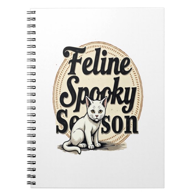 Feline Spooky Season Cat Notebook (Front)