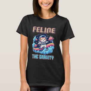Feline The Gravity Astronaut Cat Space Adventure T-Shirt