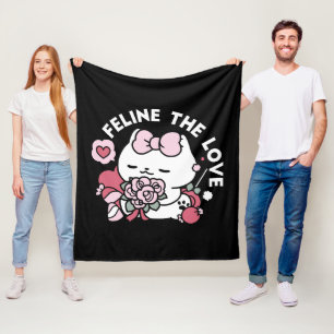 Feline the Love - Cute Valentine’s Cat Design Fleece Blanket