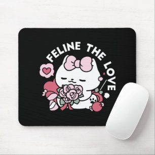 Feline the Love - Cute Valentine’s Cat Design Mouse Mat