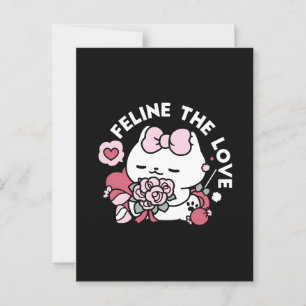 Feline the Love - Cute Valentine’s Cat Design Postcard