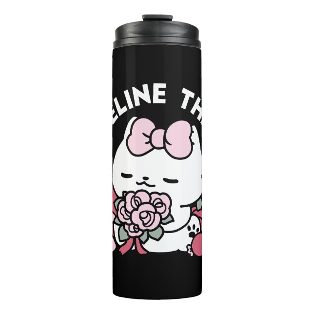 Feline the Love - Cute Valentine’s Cat Design Thermal Tumbler (Front)