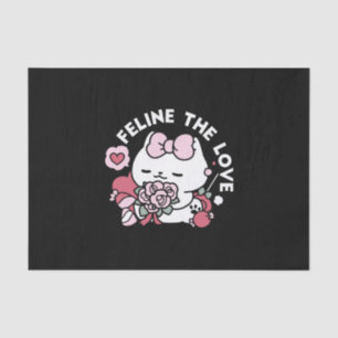 Feline the Love - Cute Valentine’s Cat Design Tissue Paper