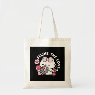 Feline the Love - Cute Valentine’s Cat Design Tote Bag