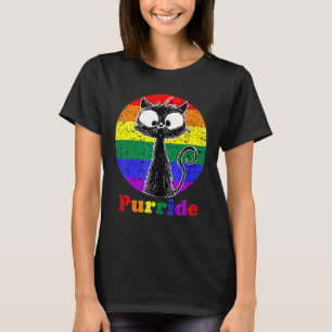 Feline The Purride Cat LGBT Gay Pride Cat Rainbow T-Shirt