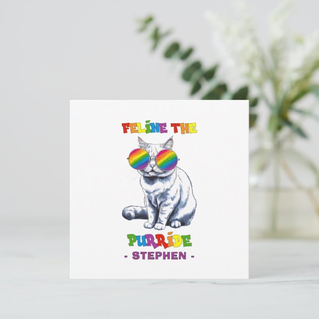 Feline The Purride - Cool Pride Cat LGBTQ (Standing Front)