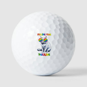 Feline The Purride - Cool Pride Cat LGBTQ Golf Balls