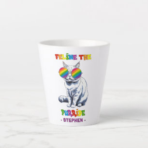 Feline The Purride - Cool Pride Cat LGBTQ Latte Mug