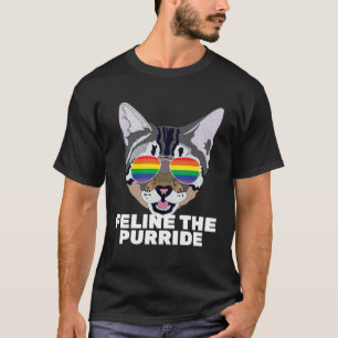 Feline The Purride Vintage Cat Gay Pride T-Shirt