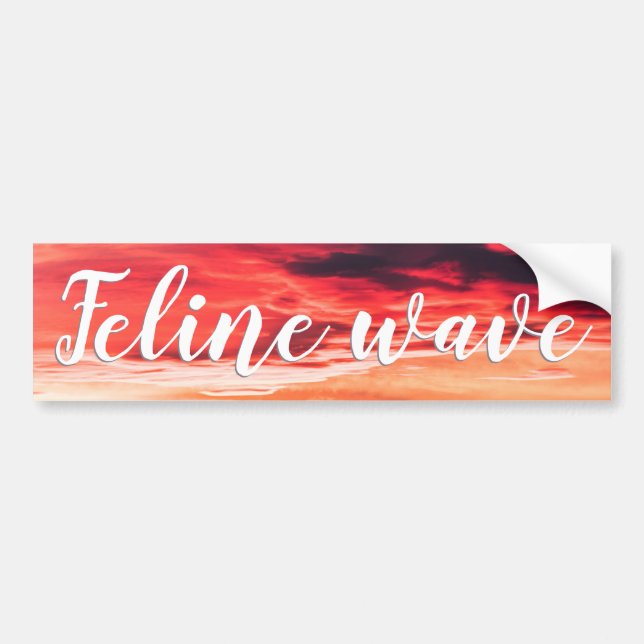 feline wave bumper sticker (Front)