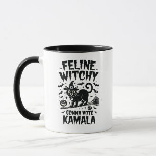 Feline Witchy Gonna Vote Kamala Halloween Mug