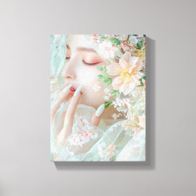 Feline Woman - Stylish Digital Art Canvas Print (Front)