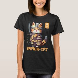 Feline World Domination Samurai Kitty Takes Over T-Shirt