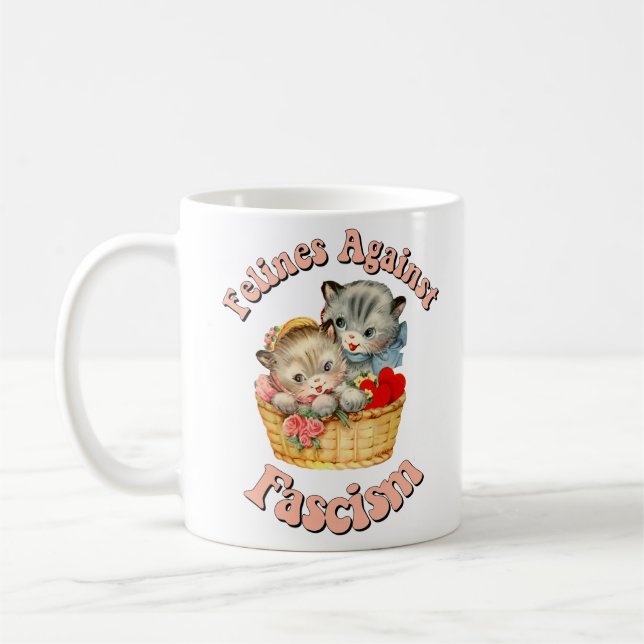 Felines Against Fascism Coffee Mug (Left)