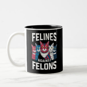 Felines Against Felons Two-Tone Coffee Mug