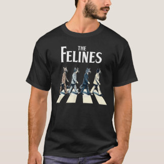 Felines Retro Cat Rock Music Gift Men Women Funny T-Shirt
