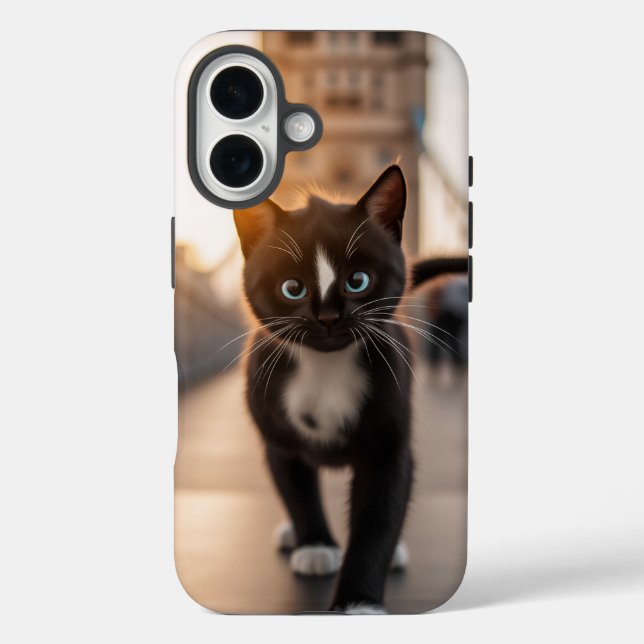 Felini Strolling Over Tower Bridge: A London Tail Case-Mate iPhone Case (Back)
