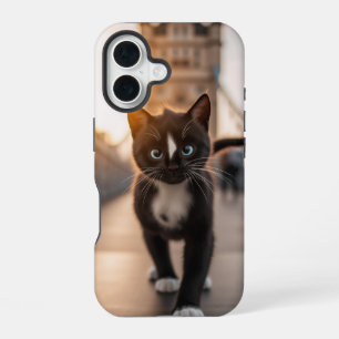 Felini Strolling Over Tower Bridge: A London Tail iPhone 16 Case