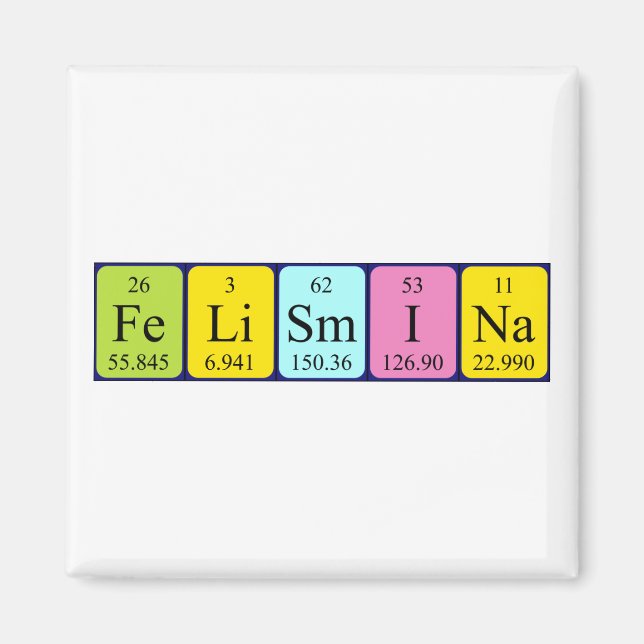 Felismina periodic table name magnet (Front)