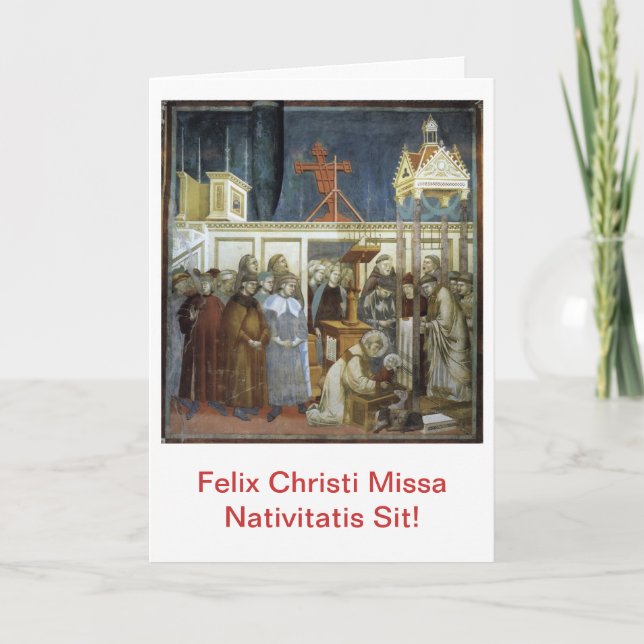 Felix Christi Missa Nativitatis Sit! Scida Holiday Card (Front)