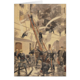Felix Faure with the firemen
