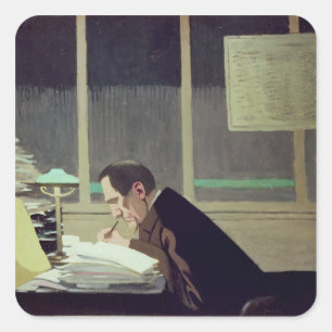 Felix Feneon  at 'La Revue Blanche', 1896 Square Sticker