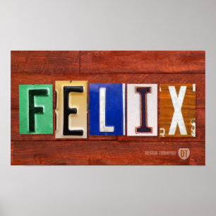 FELIX License Plate Letter Name Custom Sign Poster