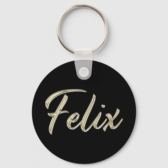 Felix Name whitegold Button Schlüsselanhänger Key Ring (Front)