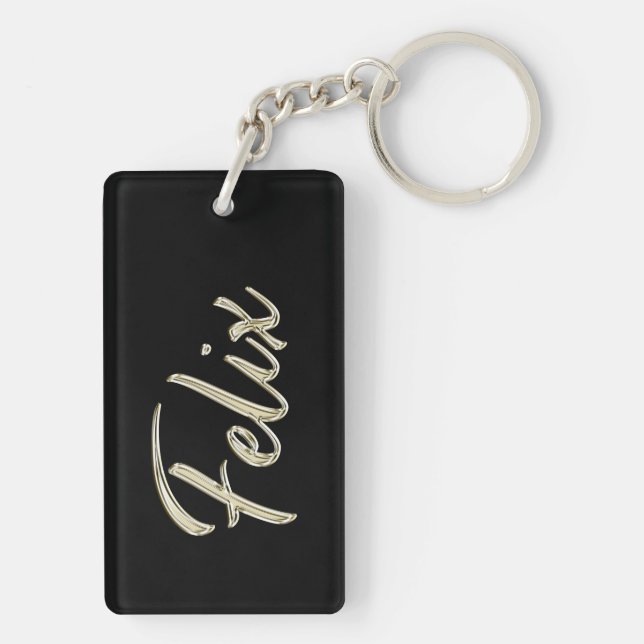 Felix name whitegold key trailer ring (Back)