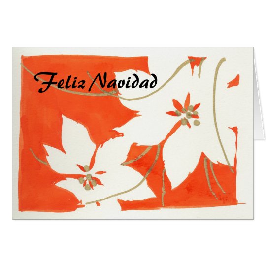Felix Navidad - Poinsetia Card